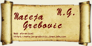 Mateja Grebović vizit kartica